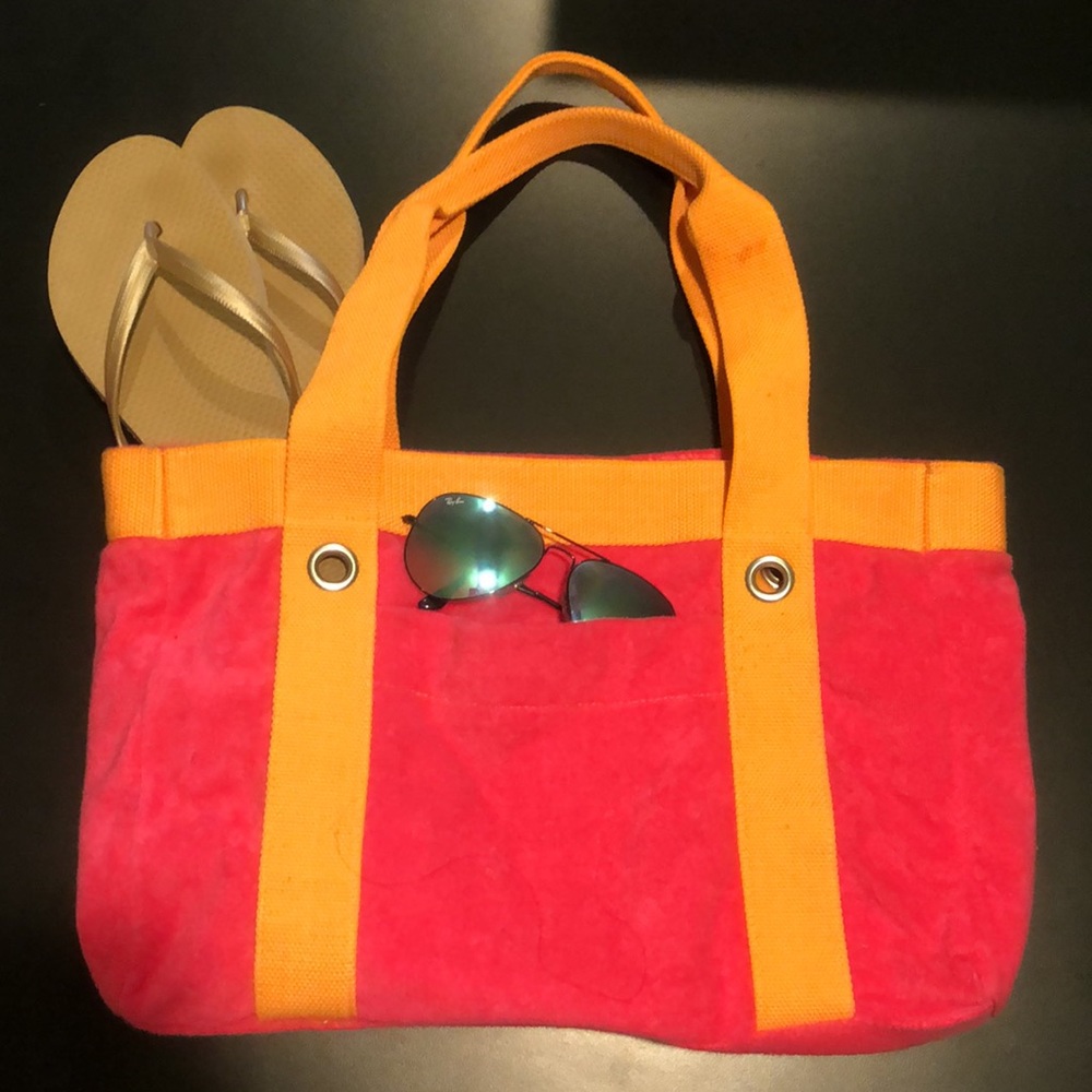 Old Navy Pink and Orange Beach Bag Towel Material